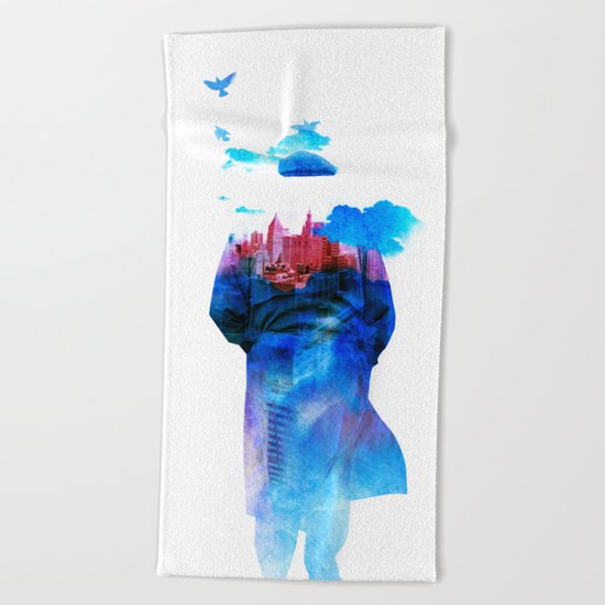 Get Away From Town (color version) Beach Towel