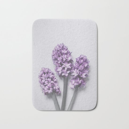 Three Light Purple Hyacinths Bath Mat