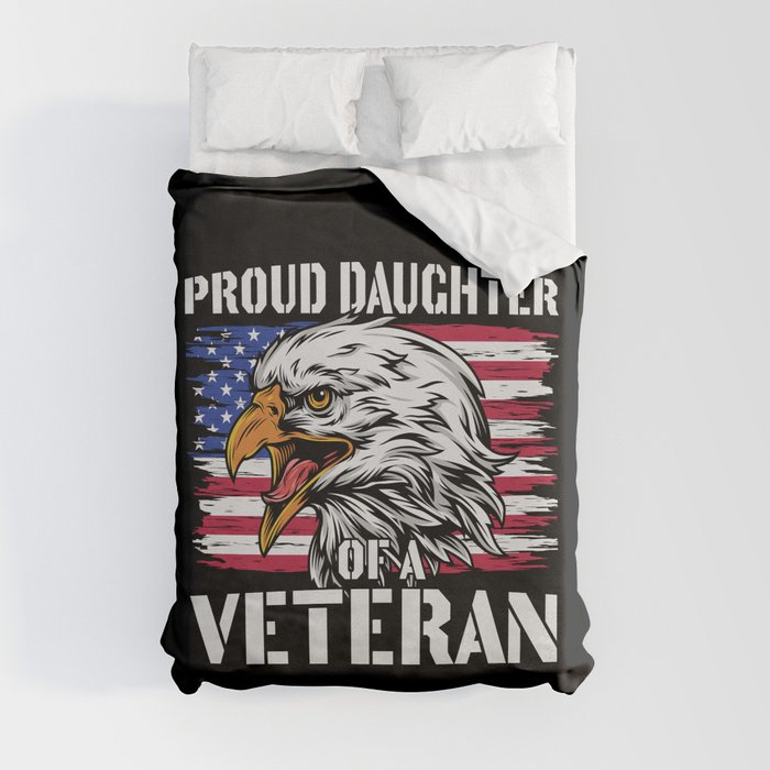 Proud Daughter Of A Veteran Patriotic Duvet Cover