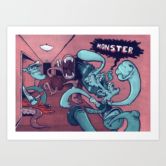 Monster in the Hall Art Print
