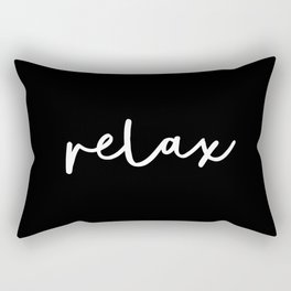 Relax black and white contemporary minimalism typography design home wall decor bedroom Rectangular Pillow