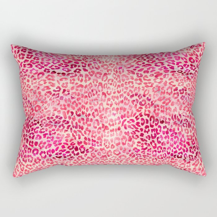 Pink Leopard Print Rectangular Pillow