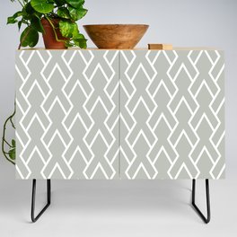 Green and White Tessellation Pattern 6 - Pratt and Lamberts 2022 Color of the Year Gray Mist 419B Credenza