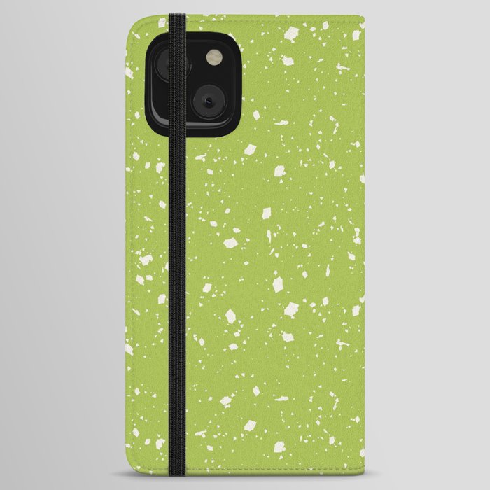 Light Green Terrazzo Seamless Pattern iPhone Wallet Case