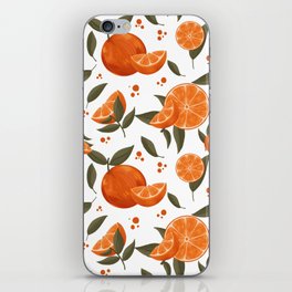 Botanical Contemporary Orange Pattern iPhone Skin