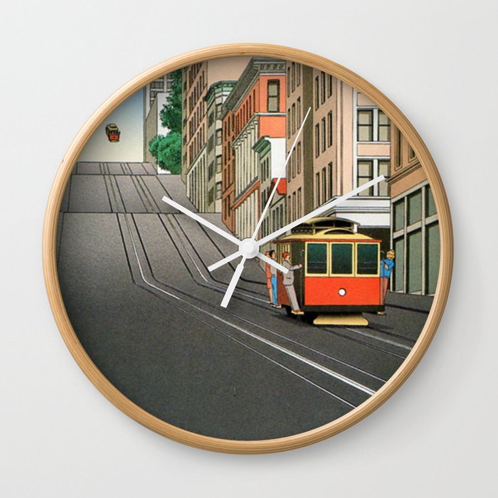 Illustrated Street texture Wall Clock