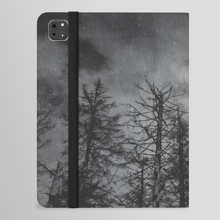 Transmission // Vintage Mountains Moody Forest With Dead Souls Cascadia Trees in Moonlight iPad Folio Case