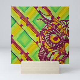 Green Owl Mini Art Print