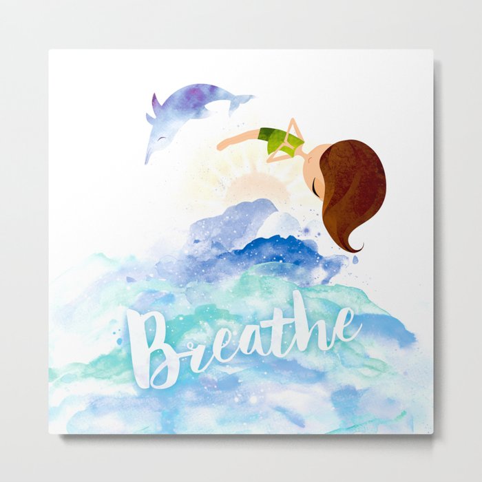 Breathe - Live In The Moment / Mindfulness / Inspirational Art Metal Print