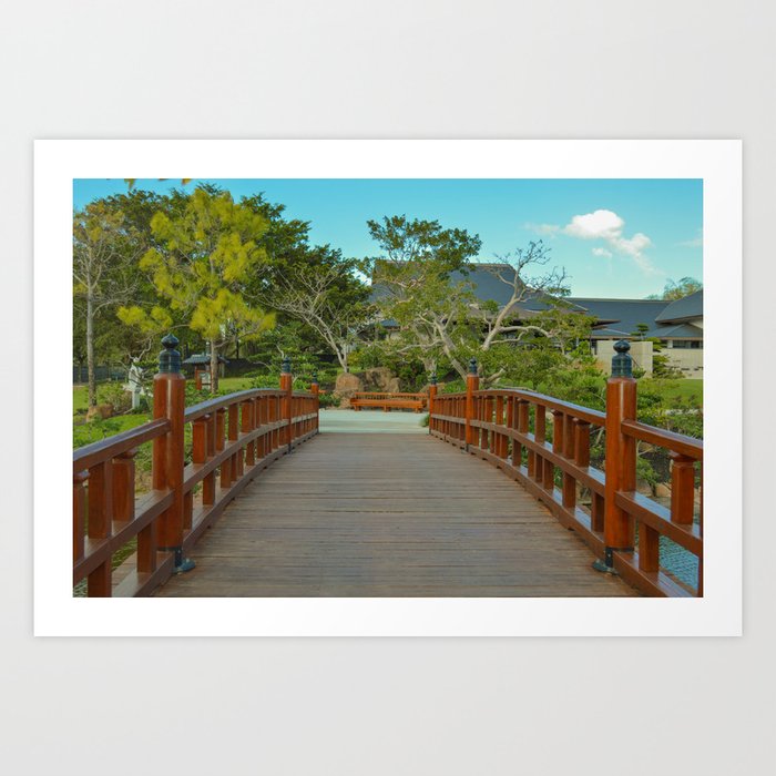 Bridge At Morikami Museum, Delray Beach Art Print