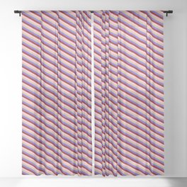 [ Thumbnail: Slate Blue, Maroon, Pink & Tan Colored Lines/Stripes Pattern Sheer Curtain ]