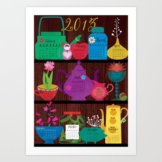 Calender 2013 Shelf Art Print