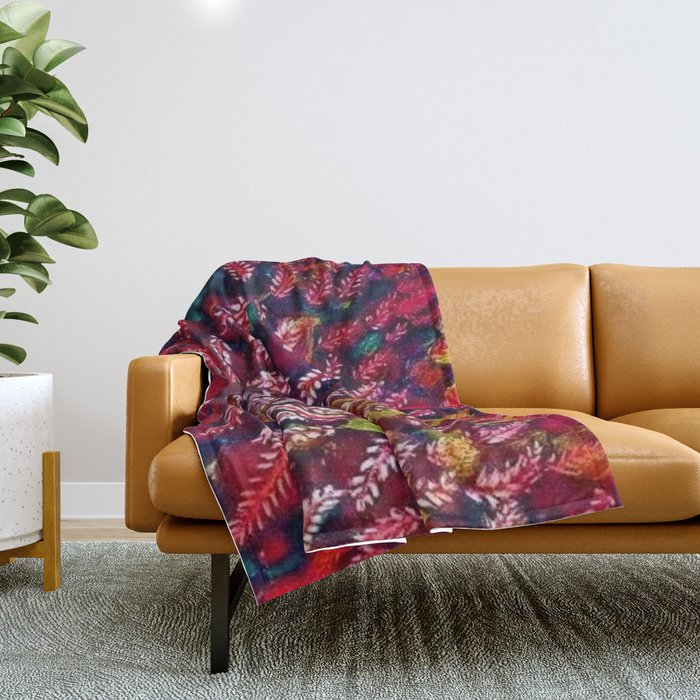 Flowers of the Red Tree, Crimson King Tree by Seraphine Louis Throw Blanket