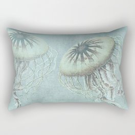 Jellyfish Underwater Aqua Turquoise Art Rectangular Pillow