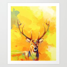 Forest King - Deer painting Art Print