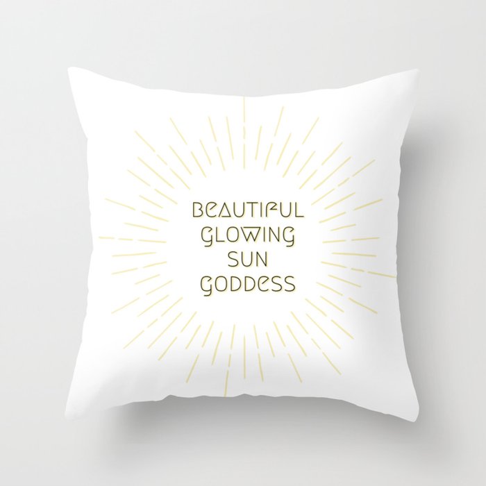Beautiful Glowing Sun Goddess Throw Pillow