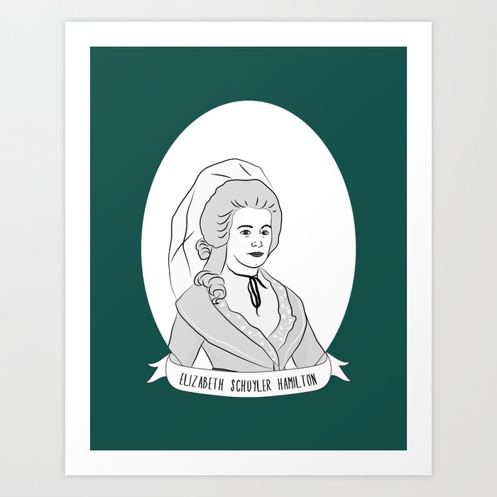 Elizabeth Schuyler Hamilton Illustrated Portrait Art Print By Illustratedwomeninhistory Society6
