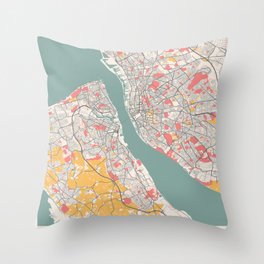 Liverpool city map Throw Pillow
