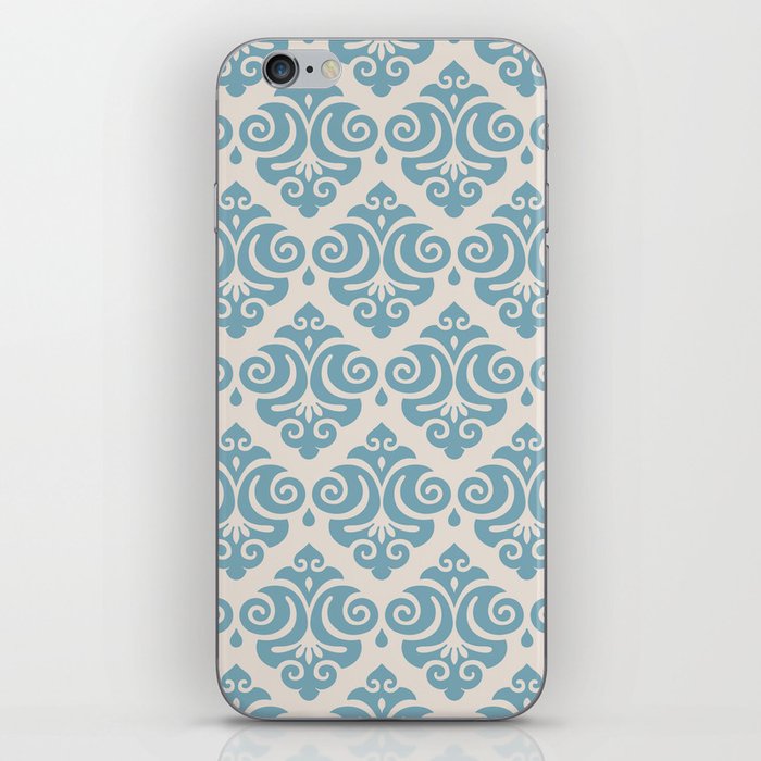 Traditional Pattern in Blue and Linen White iPhone Skin