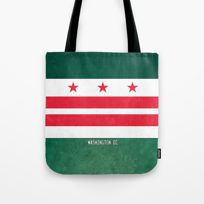 Washington DC Flag US Capitol Banner Symbol the District Red White Standard City Pride Local City Flag Tote Bag