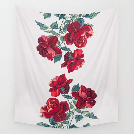 Red Roses Wall Tapestry