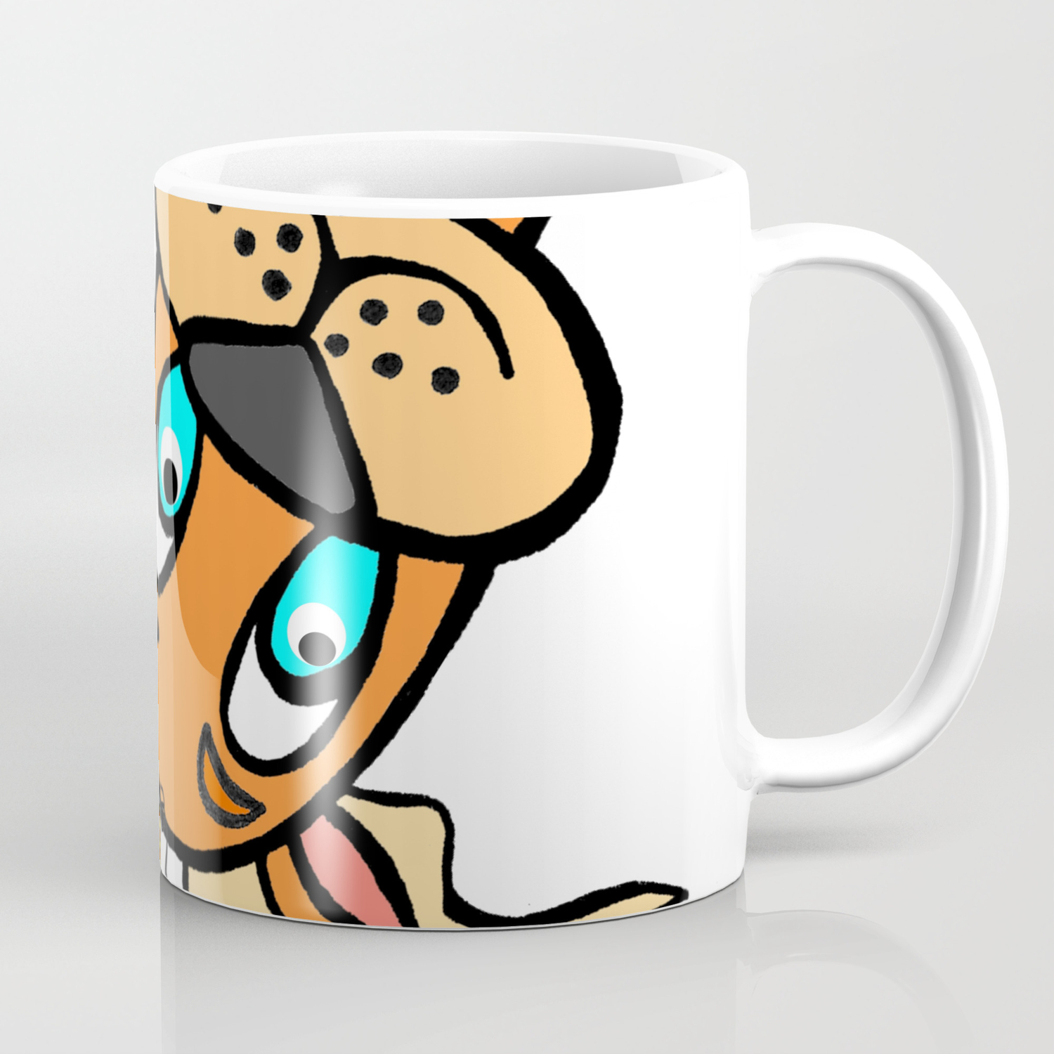 Spud The Christmas Reindeer With Lights Upside Down Coffee Mug By Desertsart Society6