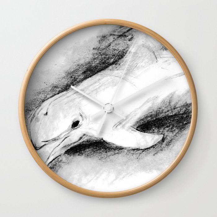white dolphin Wall Clock
