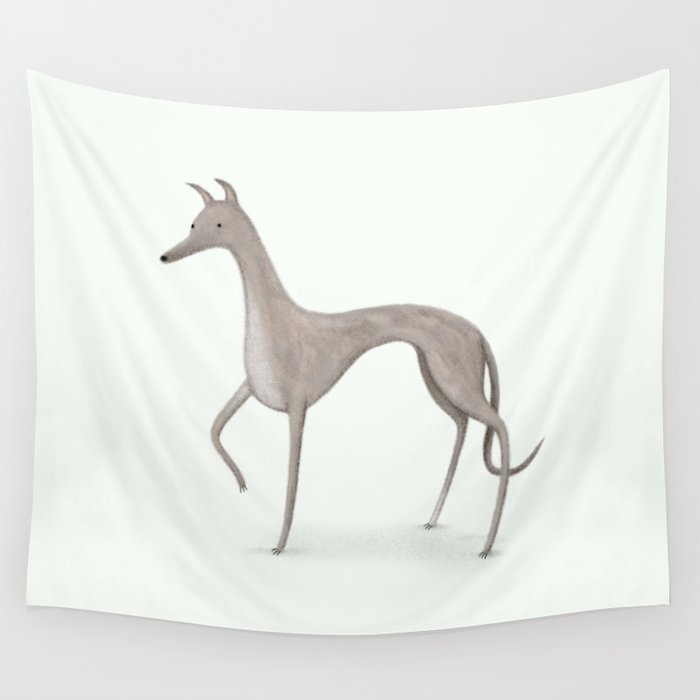 Whippet Portrait Wall Tapestry