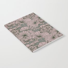 Pastel Pink Lotus Flower Pattern Notebook