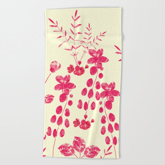 Watercolor floral garden II Beach Towel