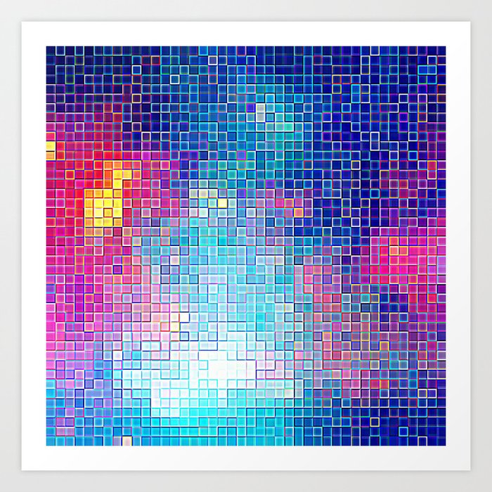Colorful Abstract Pixels Art Print