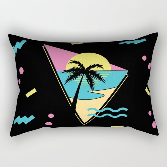 Memphis pattern 42 - 80s / 90s Retro / palm tree / summer Rectangular Pillow