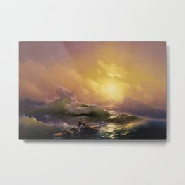 The Ninth Wave nautical sunset ocean storm landscape masterpiece by Ivan Aivazovsky Metal Print