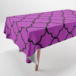 Quatrefoil (Black & Purple Pattern) Tablecloth