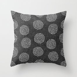 boho dandelions - charcoal Throw Pillow