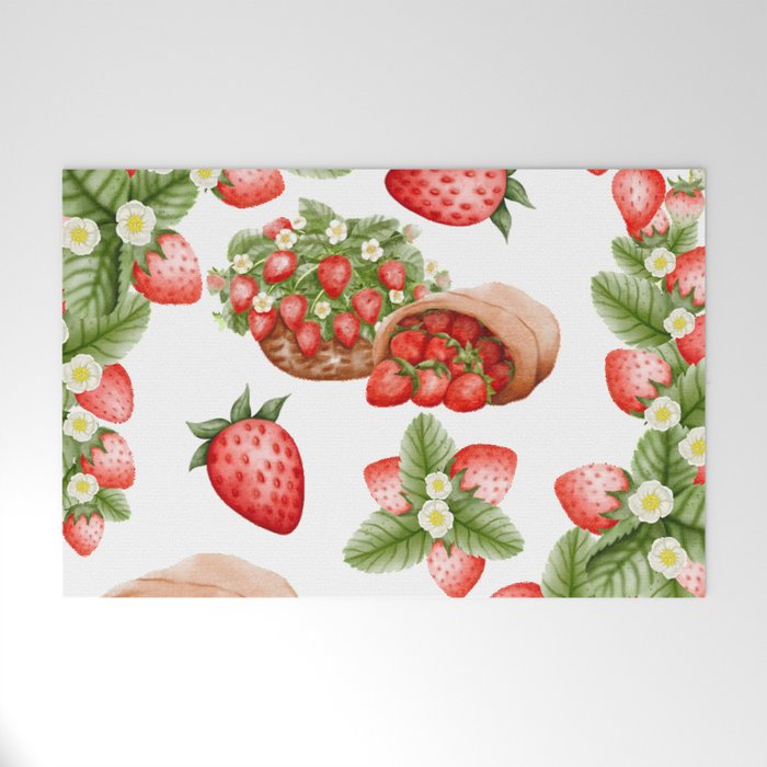 Strawberry graphic design. Welcome Mat