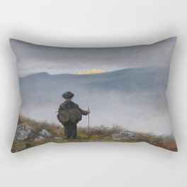 Theodor Kittelsen - Far, far away Soria Moria Palace shimmered like Gold Rectangular Pillow