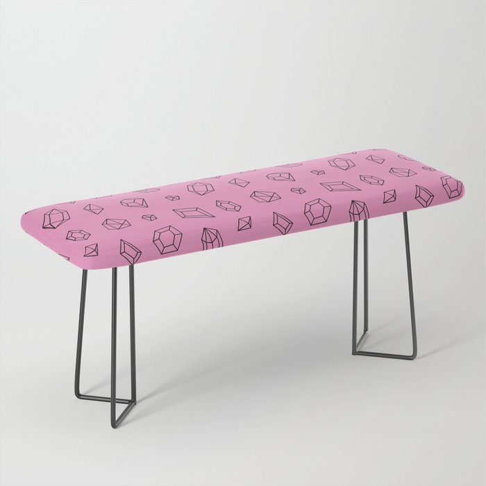 Pink and Black Gems Pattern Bench