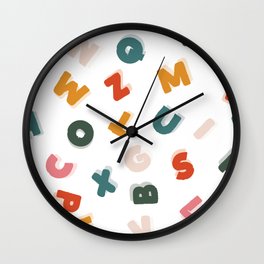 retro alphabet Wall Clock