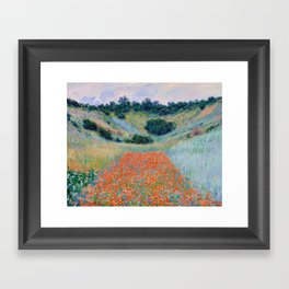 Poppy Field in a Hollow near Giverny Claude Monet Framed Art Print