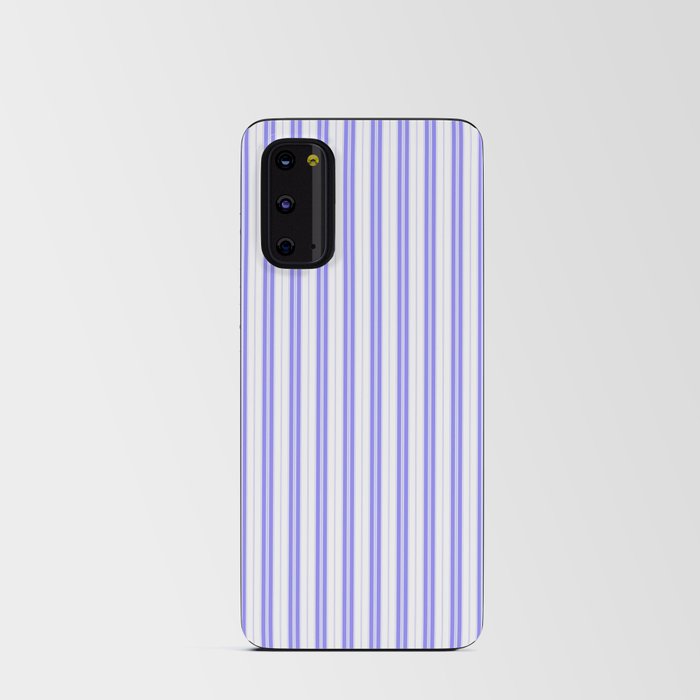 Royal Blue and White Narrow Vertical Vintage Provincial French Chateau Ticking Stripe Android Card Case