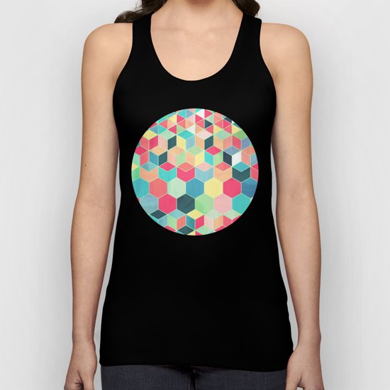 Yummy Summer Colour Honeycomb Pattern Unisex Tank Top