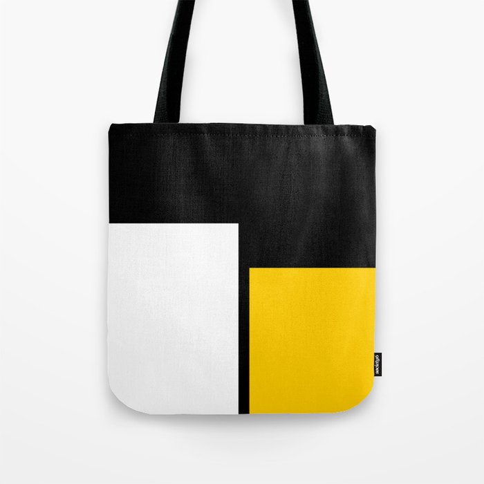 Minimal White and Yellow Rectangles Tote Bag