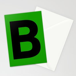 Letter B (Black & Green) Stationery Card