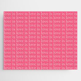 Love Is Love pattern pink Jigsaw Puzzle