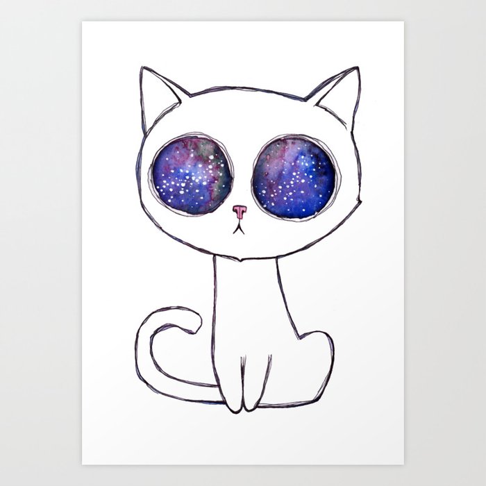 Space cat Art Print