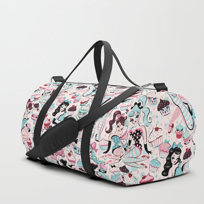 Cupcake Dolls Pattern Duffle Bag by Miss Fluff | Society6