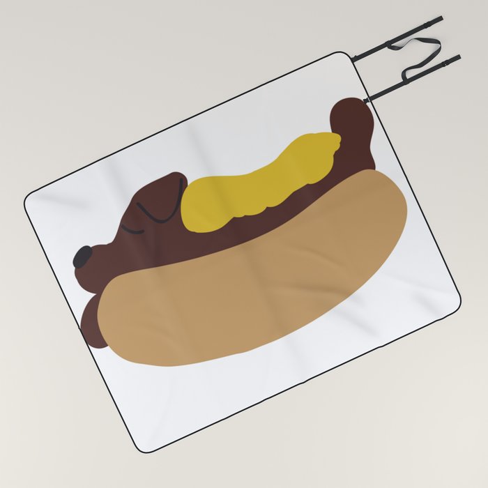 Mr. Hot Dog Picnic Blanket by Nobi Society6