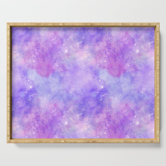 Purple Pink Nebula Painting Serving Tray