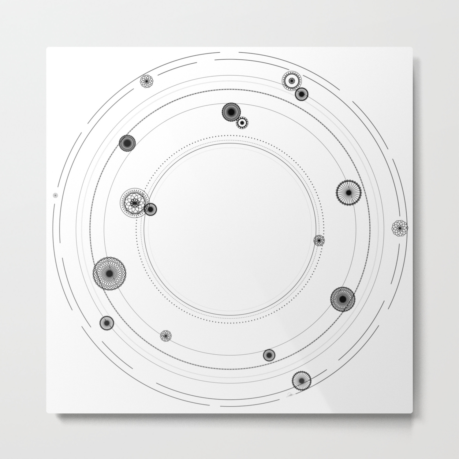 Abstract Geometric Circles Universe And Solar System Art Metal Print By Geometric Eye Design Society6